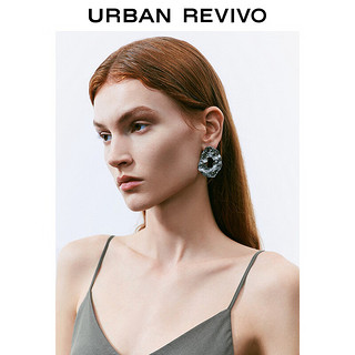 URBAN REVIVO 女士时尚气质垂感显瘦吊带V领连衣裙 UWM740006 冷灰 XS