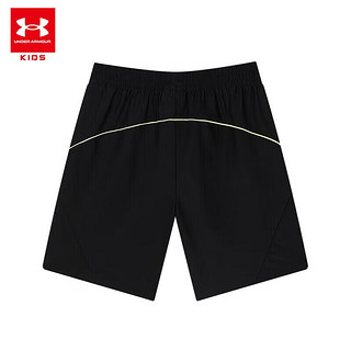 安德玛（Under Armour）儿童短裤速干夏季薄款男童运动裤男大童夏装男孩五分裤242123177 黑色 120cm