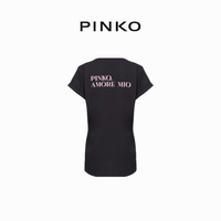 PINKO 2024春夏人鱼印花长款短袖T恤100992A1OC