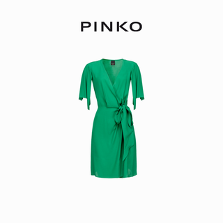 PINKO V领蝴蝶结法式连衣裙100994A0TP
