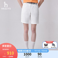 哈吉斯(HAZZYS)女装 2024春季女士时尚简约休闲短裤女ACDSP0BAP55 白色WT 165/76A 44