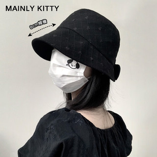 MAINLYKITTY渔夫帽女夏季时尚潮流防紫外线女士遮阳帽沙滩休闲防晒帽子女 【黑色】