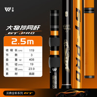 沃鼎GT大物抄网杆碳素超轻超硬巨物抄网全套裸竿钓鱼捞鱼伸缩网兜套装 2.5m 0.1cm GT大物抄网(单杆)