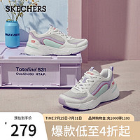 Skechers斯凯奇马卡龙女复古厚底老爹鞋休闲时尚运动鞋117042  37.5 WLVM白色/薰衣草色/薄荷绿