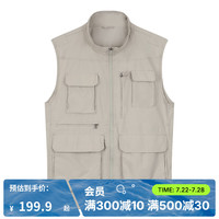 迪卡侬(DECATHLON)夏季户外休闲马甲男摄影多口袋透气登山薄款FOR1 TRAVEL100 米色-半领 XL