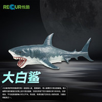 RECUR 悦酷 海洋动物玩具软胶儿童仿真动物海洋世界模型玩具摆件鲨鱼 大白鲨儿童