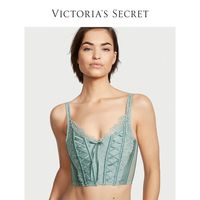 维密 花漾蕾丝蝴蝶结系带装饰无衬垫塑身衣 鱼骨胸衣