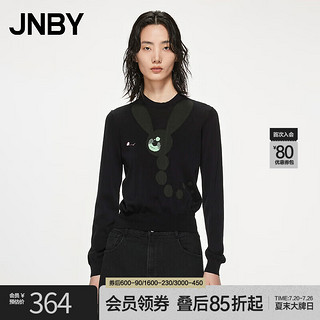 JNBY/江南布衣春针织衫套头正肩短款收腰长袖兔图案女5N3311900