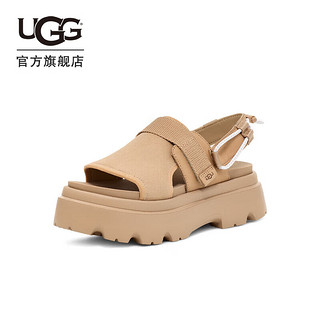 UGG夏季女士厚底可调式束带搭扣凉鞋 1156430 SAN|沙色 37