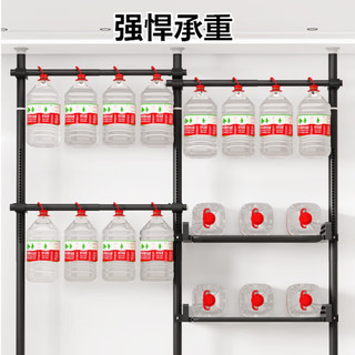 曙亮顶天立地 衣帽间组合架双层落地晾衣架 伸缩挂衣收纳