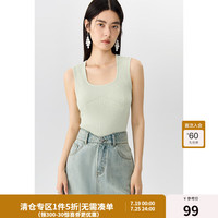 独束大码女装设计感后背镂空背心2024夏季清凉薄荷绿小吊带 薄荷绿 4