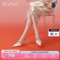 真美诗(Joy&peace)斜刘海2024年春季新款水晶钻细带包头凉鞋女YXC04AH4