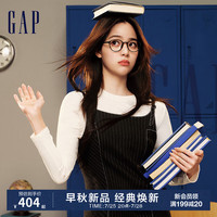 Gap女装2024初秋拼接条纹吊带连衣裙638662 黑色 155/76A(XS) 亚洲尺码