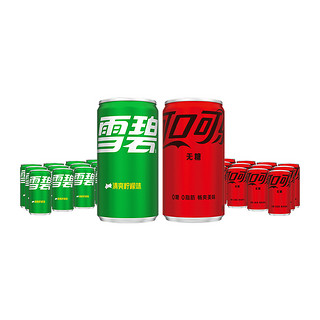 88VIP：Coca-Cola 可口可乐 无糖碳酸饮料200ml*12罐+雪碧有汽200ml*12罐