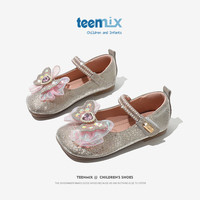 天美意(TEENMIX)天美意女童鞋子2024春秋季水晶演出单鞋小童公主鞋儿童小皮鞋 粉色 32码 内长202.6mm脚长192.6mm