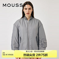 moussy摇滚风飞行员夹克外套宽松棉服010GA730-6380 161浅灰色 00020/F