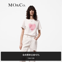 MO&Co.2024夏【抗菌防螨】闪粉印花棉质短袖T恤MBD2TEE037 本白色 S/160