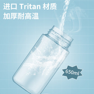 IMVE儿童水杯夏季吸管杯女孩男孩小塑料杯子可爱高颜值大容量水壶 大耳狗吸管杯+背带 650ml