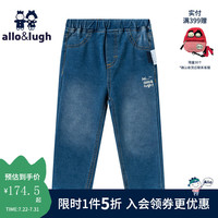 allo&lugh阿路和如童装女童牛仔裤儿童小童阔腿直筒长裤宽松裤舒适百搭 女款-牛仔色-直筒裤 90cm