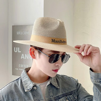 嘉仕车2024帽子男户外男士礼帽遮阳帽凉帽草帽夏天防晒太阳男式夏季 卡其色 均码