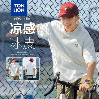 唐狮 TONLION2024夏季新款男圆领左胸小图短袖T恤WP 本白