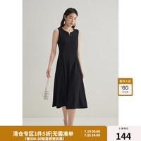 独束大码女装法式轻奢收腰气质伞裙2024夏季赫本风无袖连衣裙 赫本黑 4