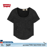 Levi's【商场同款】李维斯24早秋新款女士修身辣妹短袖T恤0019V 蓝色 0019V-0000 XS
