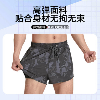 泳裤男防尴尬双层宽松沙滩游泳裤2024男士泳衣套装泡温泉装备