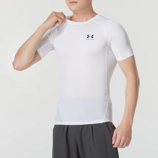 安德玛（Under Armour）服男2024夏季透气快干训练运动服男子紧身衣衣男 白色【弹力紧身】短袖 L 【175】偏小两码