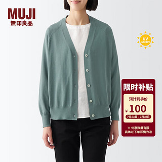 MUJI 無印良品 无印良品（MUJI）女式防紫外线性能强捻V领宽版开衫防晒外套防晒衣