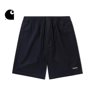 Carhartt WIP短裤男装春夏城市风LOGO字母刺绣抽绳宽版休闲卡哈特 NYX/藏青色 M