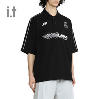 it 5cm/FIVECM男装宽松短袖polo衫2024夏季活力运动风2401U4M S BKX/黑色