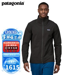 Patagonia 巴塔哥尼亚 男士抓绒衫 R1抓绒衣开衫夹克保暖 TechFace 83581 BLK S