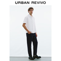 URBAN REVIVO 男时尚简约休闲超宽松短袖开襟衬衫 UMM240002 本白 S(XS-S)