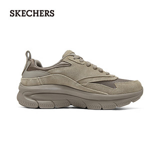 斯凯奇（Skechers）2024年女士舒适百搭休闲鞋轻盈透气厚底158590 深灰褐色/DKTP 38.5