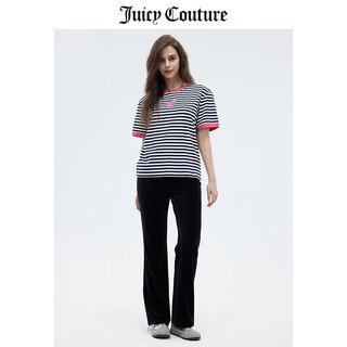 Juicy Couture 橘滋 条纹撞色短袖T恤 粉红 L