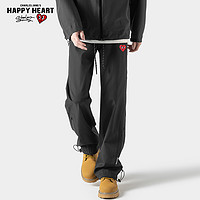 CHARLES JANG'S HAPPY HEART 查尔斯桃心 2024年春季休闲裤男拉链设计感时尚美式高街直筒抽绳