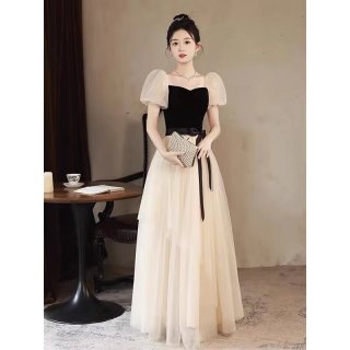 诺丽缇（NUOLITI）高端晚礼服女2024宴会气质设计感小众轻奢高级艺考成人礼 香槟色长款 XL