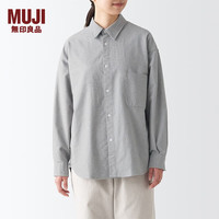 无印良品（無印良品 MUJI） Labo 男女通用 牛津棉长袖衬衫无性别男式女式纯棉全棉 BFC26A2A 浅灰色 XXS-XS (160/76A)