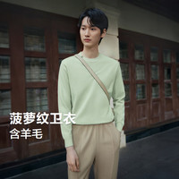 红豆(Hodo)针织衫男圆领含羊毛菠萝纹男士毛衫24秋季休闲打底衫 G2茴香绿 185/108B85-92kg