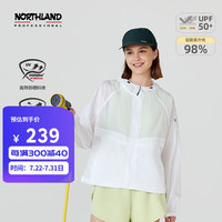诺诗兰24春夏户外女士蝉翼防晒皮肤衣防晒服外套upf50+ 亮白色 170/L