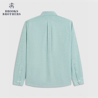 布克兄弟（BrooksBrothers）男士24早秋免烫纯色刺绣logo扣结领休闲衬衫 3003-绿色 XS