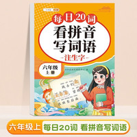 斗半匠 看拼音写词语 六年级上册每日20词拼音拼读训练 小学语文拼音生字词同步专项训练人教版每日一练 每日20词 看拼音写词语