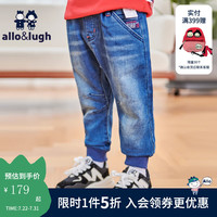 allo&lugh阿路和如童装女童牛仔裤儿童小童阔腿直筒长裤宽松裤舒适百搭 男款-牛仔色 90cm