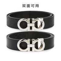 菲拉格慕(Ferragamo) 腰带男士休闲商务正装皮带【带宽约3.5cm/可裁剪】 675542 724127 马蹄扣双面/银扣 115码