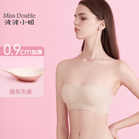 波波小姐（Miss Double）果冻条内衣无肩带文胸防滑无痕防走光小胸显大薄无钢圈3D舒适隐形 肤色-轻薄版 M