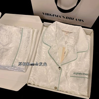 婧麒(JOYNCLEON)家居服开衫女士睡衣宽松家居休闲外出长袖套装舒适透气 双长-月亮纹Jsy146400 M码