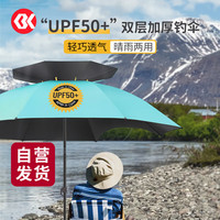 simago喜曼多钓鱼伞防暴雨防紫外线抗强风双层加厚万向钓伞 擎天伞2.2米