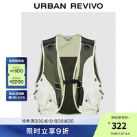UR2024秋季男潮流休闲户外风工装撞色拼接马甲UMV140051 冷灰 XS
