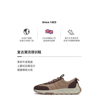 Clarks 其乐 躁动系列 舒适透气轻量缓震厚底复古潮流德训鞋 2618035 浅棕色 37